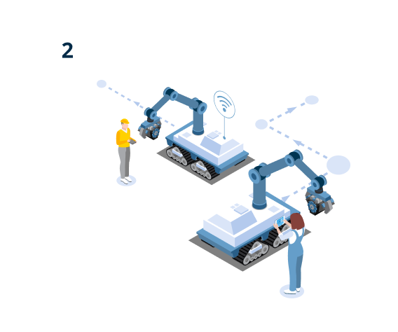 A image of a concrete sphere, balanced between two other larger spheres